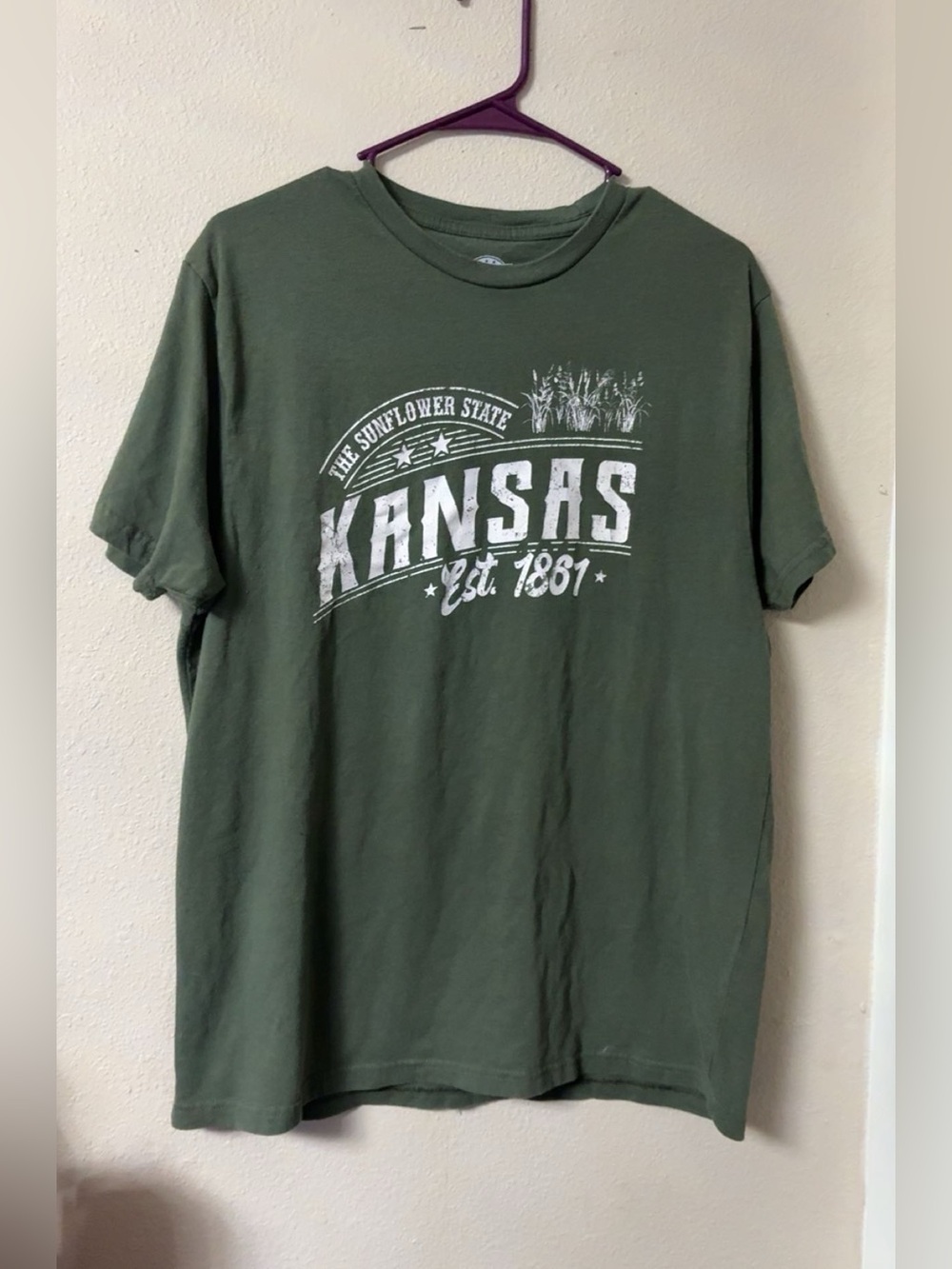 Kansas Graphic Tee - Olive Green Women’s  Shirt